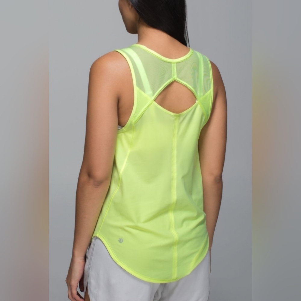 Lululemon Sculpt Tank Clear Mint Size 8 Mesh Back Lightweight Run Top - Picture 2 of 11